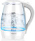 Electric Kettle, 1.7L, Fast Quiet Boil Glass Kettle with Blue LED, Auto Shut-Off and Stainless Steel Inner Pot, BPA-Free, White, 2200W