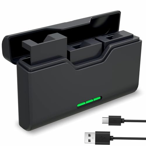 Battery Charger for GoPro Hero 5/6/7/8/9/10/11 Batteries, FARSAIL 3-Channel Charger with Type-C Cable and TF Card Storage