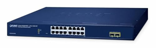Planet 16-Port 10/100/1000T + 2-Port 1000X SFP Web Smart Ethernet, W128845492 (1000X SFP Web Smart Ethernet Switch)