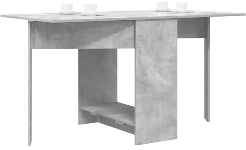 vidaXL Esstisch 138 x 70 x 73,5 cm Holzwerkstoff Betongrau, Moderner rechteckiger Esstisch, ausziehbar, wasserfest, schickes Möbel für Wohnzimmer, Küche