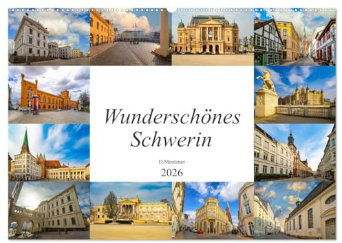 Wunderschönes Schwerin (Wandkalender 2026 DIN A2 quer), CALVENDO Monatskalender: Ein wunderschöner Kalender der einmaligen Stadt Schwerin (CALVENDO Orte)