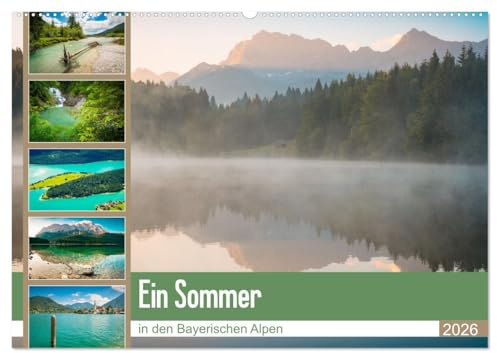 Ein Sommer in den Bayerischen Alpen (Wandkalender 2026 DIN A2 quer), CALVENDO Monatskalender: Die schönsten Ansichten der Bayerischen Alpen in der schönsten Jahreszeit (CALVENDO Natur)