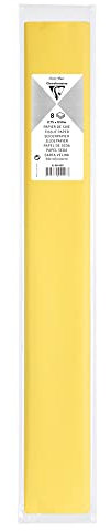 Clairefontaine 95415C - Packung mit 8 Blatt Seidenpapier, 18g,50x75cm, ideal zum Basteln, Zitronengelb