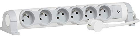 Legrand 050084 Rallonge MultiPrise 6 Prises, Bloc de Prise Rotatif et Cordon 3m, Courant 2P+T, 16A, 230V, Blanc