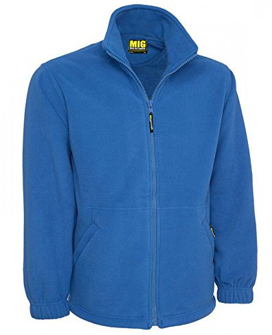 MIG - Mud Ice Gravel Mens Full Zip Classic Fleece Jackets Sizes XS to 4XL Suitable for Work & Leisure (L - Large, Royal Blue)