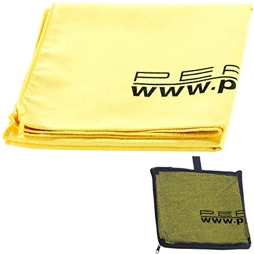 PEARL Fitness Tuch: Extra saugfähiges Mikrofaser-Handtuch, 80 x 40 cm, gelb (Mikrofaser Handtuch flauschig, klein, Microfaser)