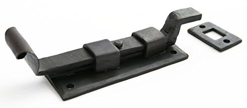 Castelion® 4 Hand Forged Black Wrought Iron Fishtail Cranked Bolt