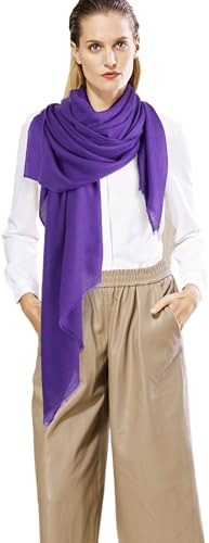 Prettystern Pashmina Scialle Sciarpa Mantella Da Donna Mantellina Lana Morbida Lunga Pashmina Stola Elegante Donna Cerimonia Viola