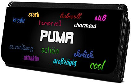 Geldbörse mit Namen Puma - Design Positive Eigenschaften - Brieftasche, Geldbeutel, Portemonnaie, personalisiert für Damen und Herren