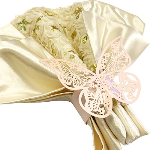 Wrapables Serviettenringe Schmetterlinge Hochzeitsdekoration (50 Stück), Rosa