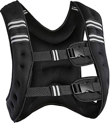 MUPAI Gewichtsweste, 10 kg, verstellbar, Gym Zubehör, Gewichtsverlust, Laufen, Gymnastiktraining, Training, Gewichtstraining, Schwarz