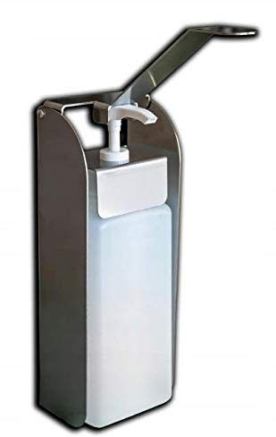 Desinfektionsmittel- oder Seifenspender 1000ml Nachfüllbar aus hochwertigem Edelstahl mit Armhebel zur Wandmontage