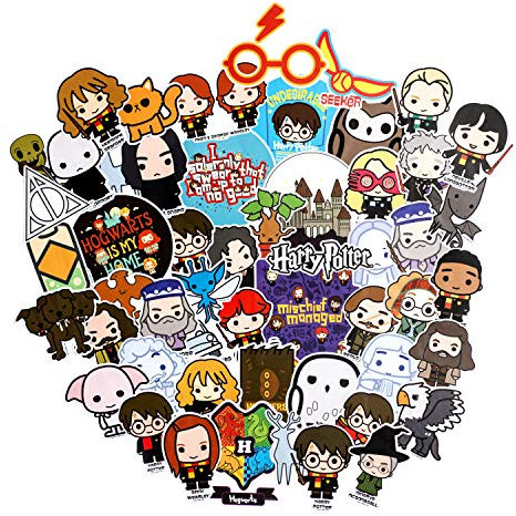 Conquest Journals Harry Potter Chibi Vinyl Stickers, Set of 50, Indoor and Outdoor Use, Waterproof and UV Resistant, Great for All Your Gadgets, Potterfy All The Things
