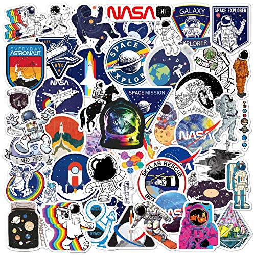 NASA Space Explorer Aufkleber, 100 Stück, Astronaut, Raumfahrt, Universum, Planet, Graffiti-Aufkleber, niedlicher Weltraumentdecker, Vinyl-Aufkleber für Wasserflasche, Laptop, Skateboard, Gepäck