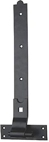3 x gekröpfte Haken und Band für Schuppentür, Stahl, schwarz, 350 mm x 45 mm x 4,5 mm