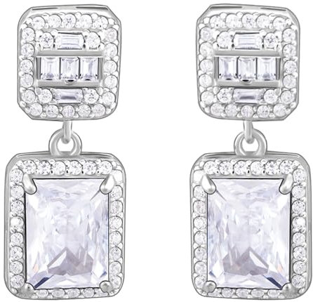 GIVA 925 Sterling Silber Zirkonia Baguette Ohrringe | Ohrstecker für Damen & Mädchen | Mit Echtheitszertifikat und 925er Punze