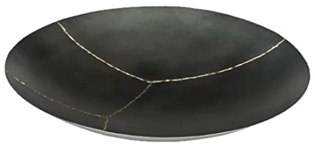 Lambert - Saladier, objet mural - Kaowan - fer, laiton - Couleur : anthracite, or - (ØxH) 39 x 3 cm