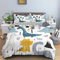 ZZXHG Parure de lit 220x240 Adulte Enfant Dinosaure Blanc Housse de Couette en Microfibre, Ensemble de literie avec 1 Housse de Couette + 2 Taie d'oreiller 65x65 cm