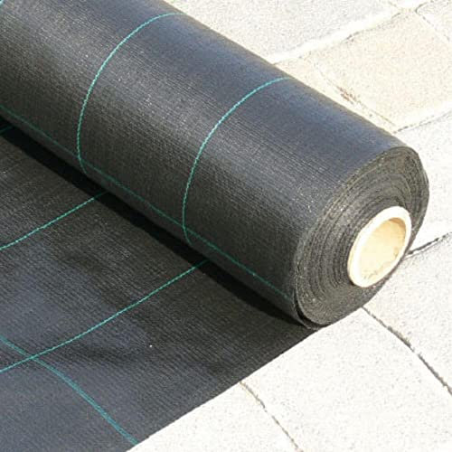 Mugar- Malla antimaleza/antihierba de 110g/m2 para Evitar el Crecimiento indeseado de Malas Hierbas: 1/2/3/4 Metros de Ancho. (3x50m)