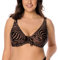 VIVISENCE Bikini Oberteil Damen Bügel Schleife Formend Stützfunktion 3203, Braun-Schwarz,90E