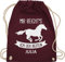 Turnbeutel Rucksack - Pferd Pferde - Mir reichts ich geh reiten - Unisize - Bordeauxrot - tasche zum reit sachen für mädchen pferden gehe beutel pferderucksäcke pferdemotiv reicht s stoffbeutel