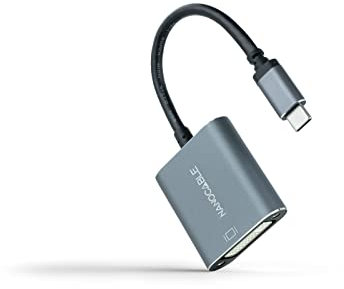 Nanocable 10.16.4103-G - USB-C zu DVI-D Konverter, 15 cm, Farbe Grau