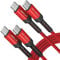 JSAUX 100W USB C to USB C Cable (2-Pack, 1 m), USBC Type C Charge Lead 5A Fast Charging Compatible with iPhone 16e 16 15 Plus Pro Max Samsung Galaxy S25 S24 MacBook iPad Air Pro Carplay Red