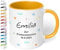 Tasse zur 1. heiligen Kommunion mit Namen und Datum „Zur Erstkommunion“ – personalisierte Kindertasse für Mädchen & Jungen - Kommunions-Geschenke von Paten Eltern Oma Geschenkideen (Goldgelb)