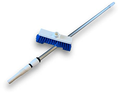 Balai brosse à Manche télescopique 3.80 m | Utilisation Multifonctionnelle pour Mur, Façades, Enseignes | Garnissage rilsan Résistant | Lave-Pont épaulette en Rilsan | Kibros 408109TEL
