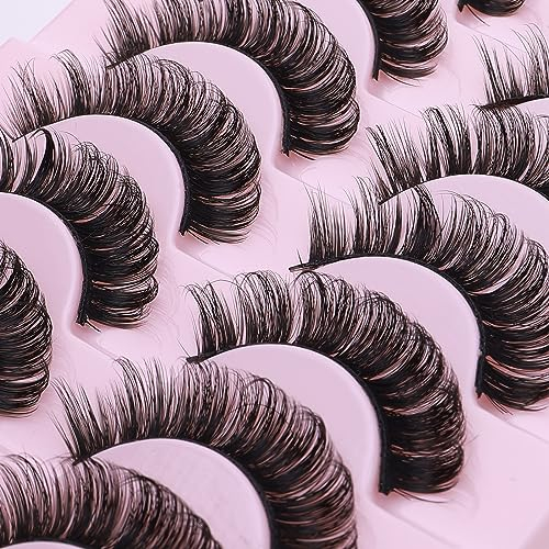 Sibba Faux Cils Russes 10 Paires De Faux Cils Russes Faux Cils Souples Et Flous Faux Cils Naturels Longs Et Recourbés Faux Cils Réutilisables