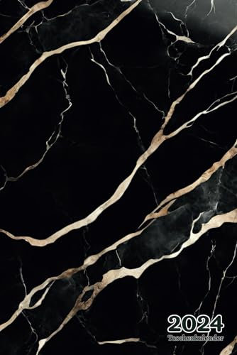 Taschenkalender 2024: Schwarz ,klein, a5, 1 Woche 2 Seiten, Deutsch, Fur Frauen & Herren, 12 Monate, Planer, Vertikal, Mit Notizen, Softcover, kein Ringbuch, kein Spiral