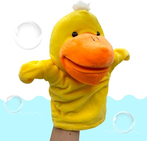 PLAYZOCO Handpuppe mit Huhn, Handpuppe, Hühnerhandpuppe, Finger Puppet, Tierpuppe, pädagogisches Spielzeug, Material Baumwolle und PP, Größe 25 cm, Design Huhn