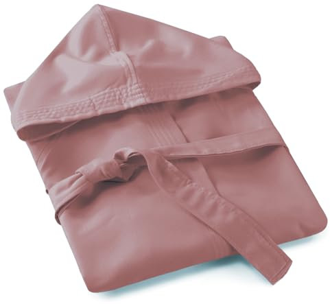 Bee Peignoir à capuche en microfibre souple, avec sac à main extérieur, unisexe, Poudre, S