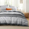 BEDSURE Bettwäsche 220x240 3teilig Bettbezug - Bettwäsche-Sets Grau 220 x 240 cm mit 2 Kissenbezüge 80x80 cm, ÖKO-TEX Wendebettwäsche Bedding Grau Gestreift Muster mit Reißverschluss