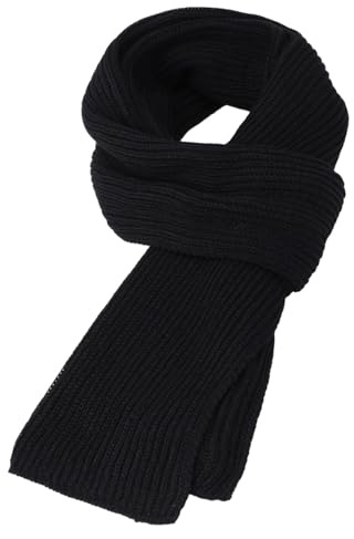 MEMOFYND Black Knitted Scarf - Fashionable Warm Winter Accessories