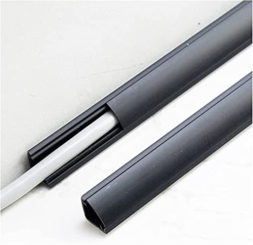 PVC-Eckdrahtkanal, Ecke/Decke, Überstreichbarer Kabelkanal, Kabelabdeckung Mit Selbstklebender Rückseite for Zuhause/Werkstatt (Farbe : Schwarz, Größe : 24x24mm/0.94x0.94in)