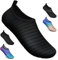 WateLves Wasserschuhe für Damen Herren Kinder Unisex Badeschuhe Schwimmschuhe Strandschuhe Schnelltrockend Aquaschuhe Surfschuhe Barfuss Schuhe Tw Schwarz 50/51 EU