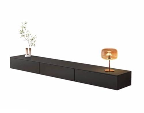 TV-Konsole Moderner, an der Wand montierter, einfacher TV-Ständer, schwimmendes Entertainment-Center mit Aufbewahrungsschrank, luxuriöser TV-Ständer, Fernsehschrank mit WLAN-Router-Aufbewahrungsregal,