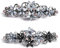 Teaaha 2 Stk Elegante Haarspangen Damen Mädchen Haarspange Mit Kristall Blume Clip Glitzer Exquisite Haarschmuck Französisch Stil Vintage Haar Accessoires (Schwarz Grau/Grau)