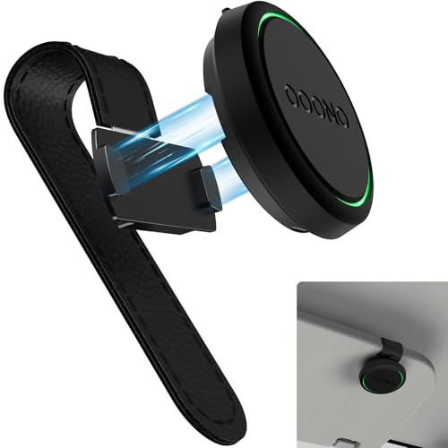 Supmega Magnetic Car Sun Visor Holder for OOONO CO-DRIVER NO2 [NEW MODEL 2024], Leather Sun Visor Mount with Built-in Magnets Compatible with OOONO NO2 Speed Camera Alarm
