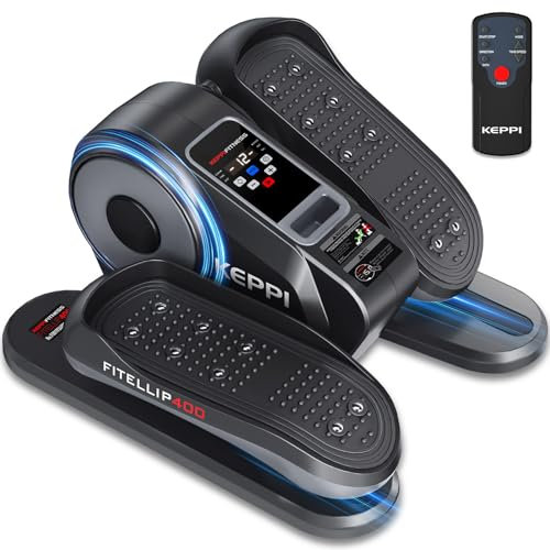 KeppiFitness Ellipsentrainer unter dem Schreibtisch, Ellipse Beintrainer für Heimausrüstung, Mini Ellipsentrainer für Senioren, elektrisch sitzender Pedaltrainer für Beinübungen mit Fernbedienung