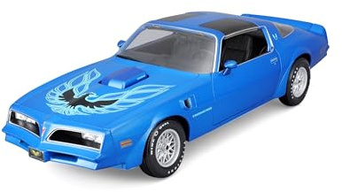 MAISTO Pontiac Firebird Trans Am 78er, blau- Modellauto 1:18 - Originalgetreues Sammlerauto Spielzeugauto mit beweglichen Türen, Kofferraum & Haube, ab 3 Jahren (531464BL)