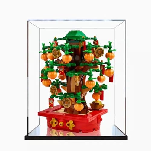 Acrylic Display Box for Lego 40648 Money Tree, Transparent Dustproof Display Box, Compatible with Lego 40648 kit (Model not Included) (Mirror Base 3mm)