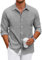 COOFANDY Hemden Herren Langarm Oxford Hemd Freizeit Langarmhemd Männer Hemd Regular Fit Herrenhemden Langarm Baumwolle Oberhemd Business Hemd mit Tasche Button Down Shirts Dunkelgrau meliert L