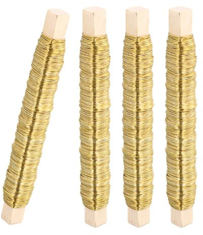 4 Stück Schmuckdraht aus Eisen Ø0,7mmx35m, Metalldraht Gold, Schmuckdraht, Blumendraht, Biegedraht Basteldraht, Wickeldraht, Blumendraht Verzinkt, Pflanzendraht
