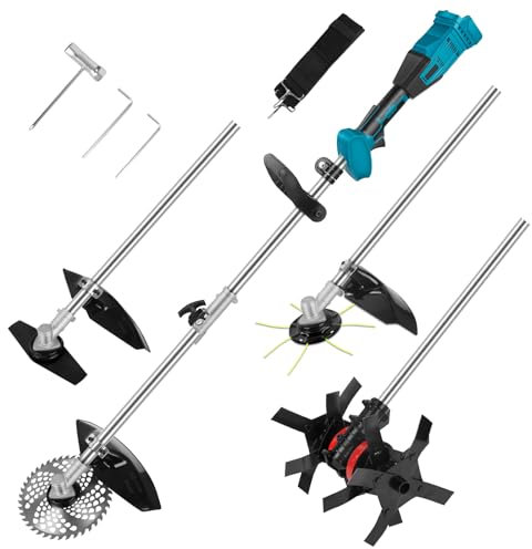 Coltivatore e decespugliatore a batteria 2 in 1, motozappa compatibile con Makita 18V Max
