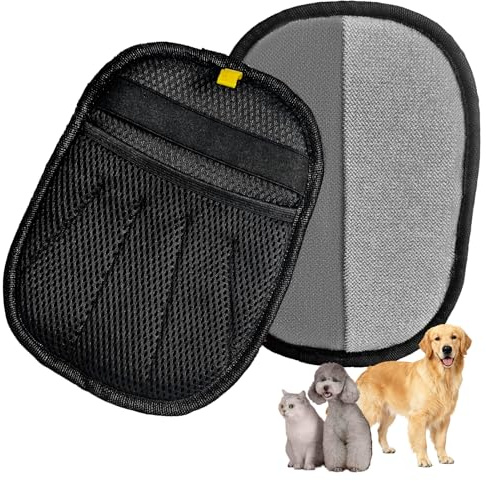 ATPEAM Tierhaarentferner Handschuh 2 Stück, Fellmagnet für Katzen Hunde | elektrostatischer Fell Magnet Handschuh, für Sofa Kleidung Bettwäsche Teppich Auto, wiederverwendbar ohne Batterien