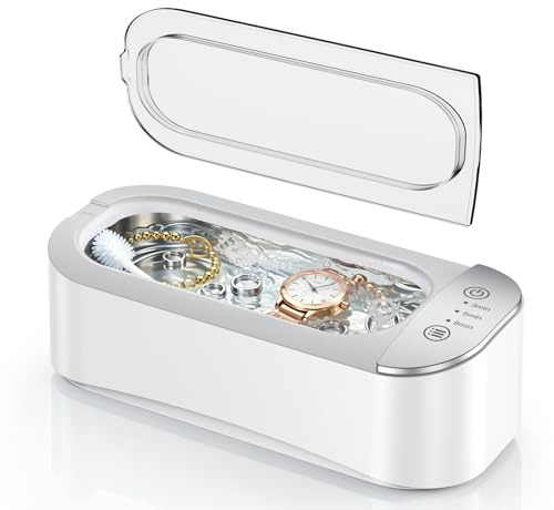 Limpiador Ultrasonidos de Gafas de 450 ml con 3 Funciones de Temporizador para Gafas, Joyas y Relojes