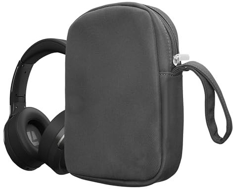 kwmobile Kopfhörer Tasche für Over Ear Headphones kompatibel mit Headset/Overear Headphone Case - Kopfhörer Hülle mit Reißverschluss - Dunkelgrau