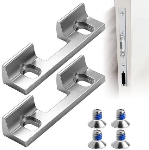 2er Set Schließblech Haustür Einstellbar passgenaue Ausrichtung | Hochfestes Aluminium rutschfest | 32 mm Lochabstand, Typ 115 Ersatz | Einstellkonstruktion | Einfache Montage mit Schrauben